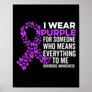 Poster Eu Visto Roxo para Sensibilização para Sobredosage