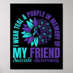 Poster Eu Visto Roxo Teal Em Memória Do Meu Suicídio Amig