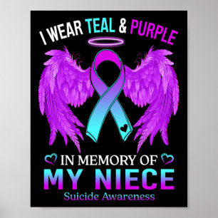 Poster Eu Visto Roxo Teal Em Memória Do Suicídio Da Onça