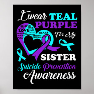Poster Eu Visto Roxo Teal Para A Minha Irmã Prevenição De