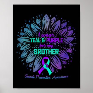 Poster Eu Visto Roxo Teal Para Prevenção Suicida Irmão