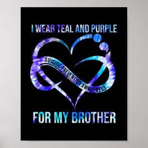Poster Eu Visto Roxo Teal Para Prevenção Suicida Irmão
