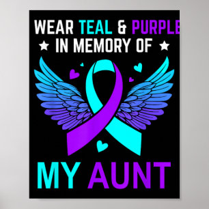 Poster Eu Visto Teal &amp; Puro Em Memória Da Minha Tia S
