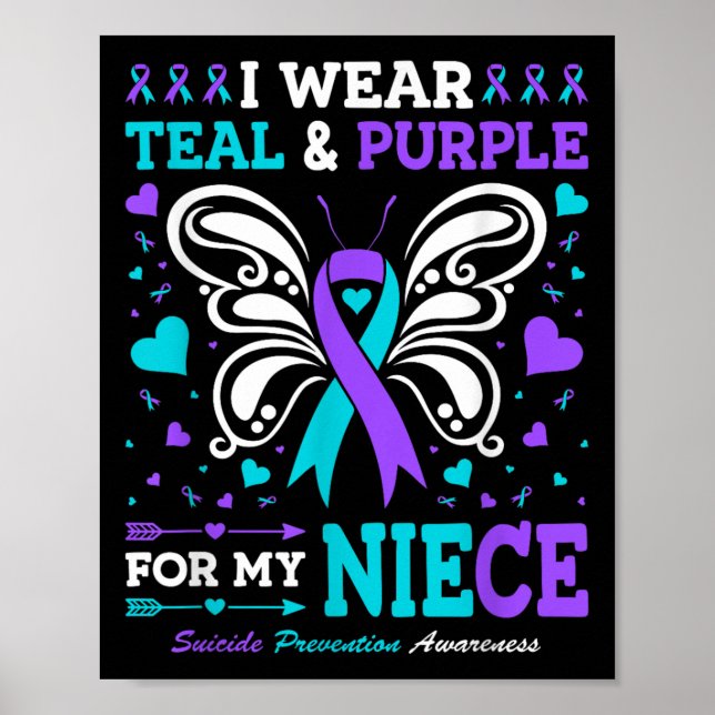 Poster Eu Visto Teal &amp; Purple Para A Minha sobrinha (Frente)