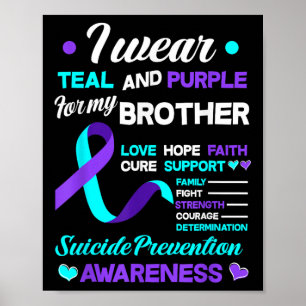 Poster Eu Visto Teal & Purple Para Meu Irmão Suicídio