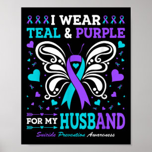 Poster Eu Visto Teal &amp; Purple Para O Meu Marido