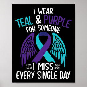 Poster Eu Visto Teal & Roxo Para Alguém Que Sinto Fal