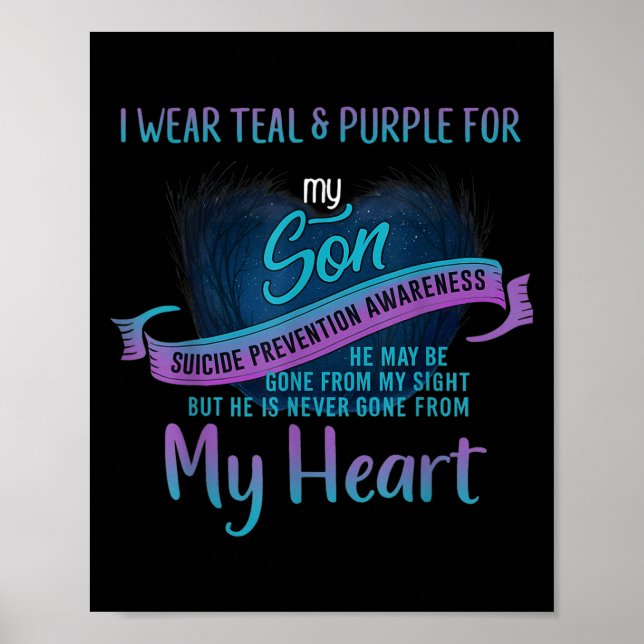 Poster Eu Visto Teal &amp; Roxo Para O Meu Filho, Evitar  (Frente)