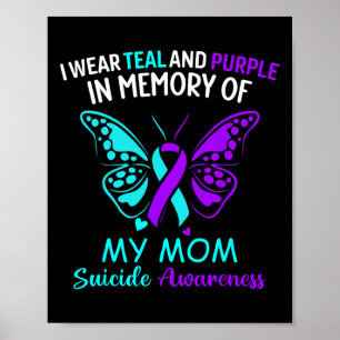 Poster Eu Visto Teal E Roxo Em Memória Do Suicídio Da Min