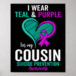 Poster Eu Visto Teal E Roxo Para A Minha Peste De Suicídi