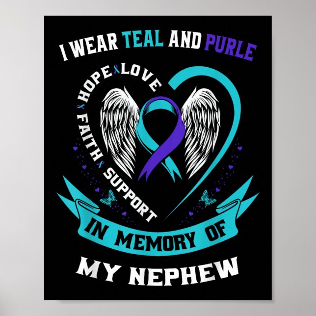 Poster Eu Visto Teal E Roxo Para Meu Sobrinho Suicida (Frente)