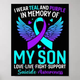 Poster Eu Visto Teal E Roxo Para O Meu Filho Suicida Prev