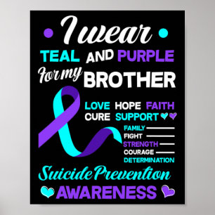 Poster Eu Visto Teal E Roxo Para O Meu Irmão Suicida Ante