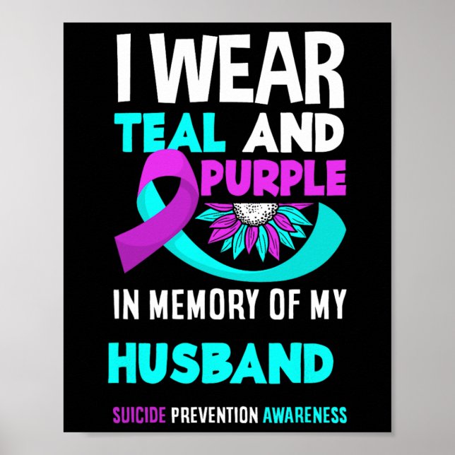 Poster Eu Visto Teal E Roxo Para O Meu Marido. (Frente)