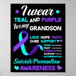 Poster Eu Visto Teal E Roxo Para O Meu Neto Suicídio Ante