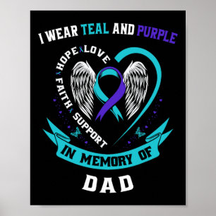 Poster Eu Visto Teal E Roxo Para O Meu Pai De Awarenes Su