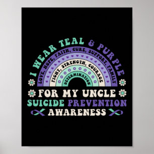 Poster Eu Visto Teal E Roxo Para O Meu Tio Suicídio Preve