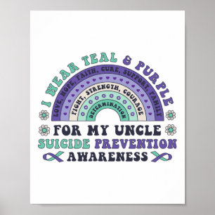 Poster Eu Visto Teal E Roxo Para O Meu Tio Suicídio Preve