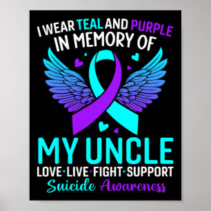 Poster Eu Visto Teal E Roxo Para O Meu Tio Suicídio Preve