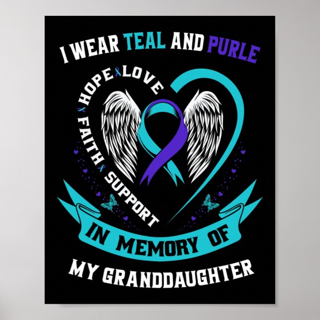 Poster Eu Visto Teal E Roxo Para O Suicídio Da Neta A (Frente)