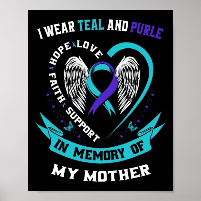 Poster Eu Visto Teal E Roxo Pela Minha Mãe Suicídio A (Frente)