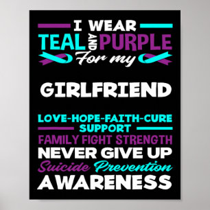 Poster Eu Visto Teal E Roxo Pelo Meu Suicídio Namorada A