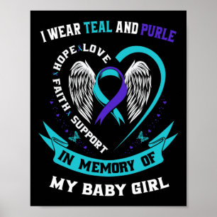 Poster Eu Visto Teal E Roxo Por Fita De Consciência Do Su