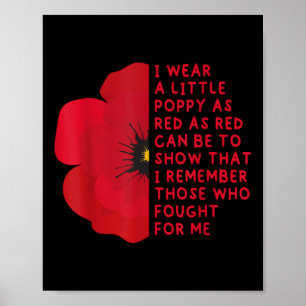 Poster Eu Visto Um Pouco De Poppy Como Patriótico Vermelh