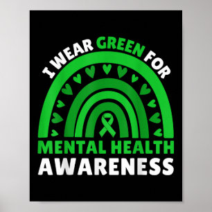 Poster Eu Visto Verde Para A Consciência Da Saúde Mental