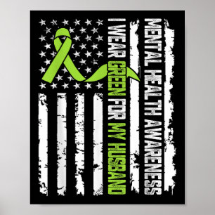 Poster Eu Visto Verde Para Os Meus Amigos Da Saúde Mental