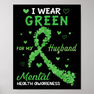 Poster Eu Visto Verde Para Os Meus Amigos Da Saúde Mental