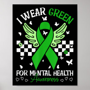 Poster Eu Visto Verde Para Uma Borboleta De Sensibilizaçã