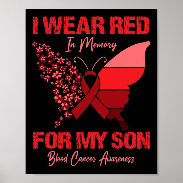 Poster Eu Visto Vermelho Em Memória Para Meu Filho Cancer (Frente)