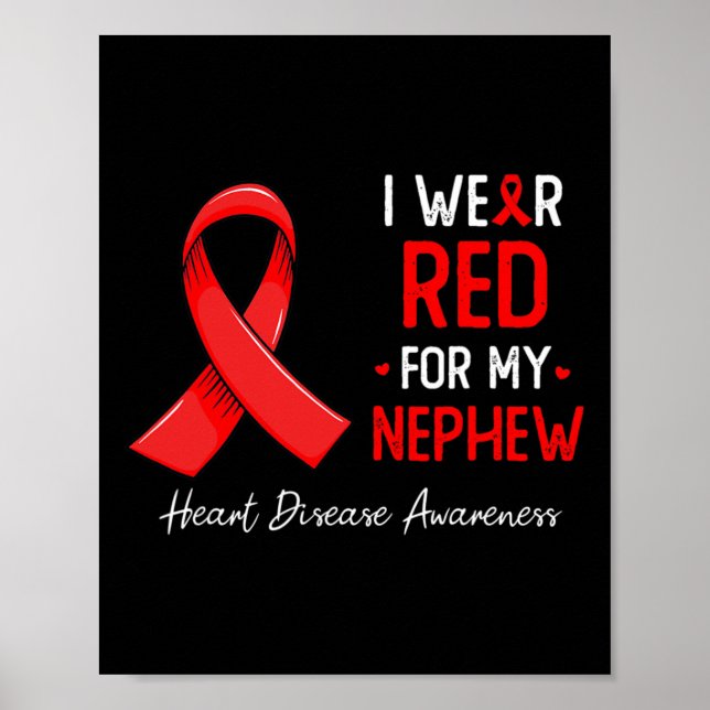 Poster Eu Visto Vermelho Para A Consciência Da Doença Car (Frente)