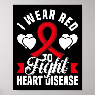 Poster Eu Visto Vermelho Para Combater Doenças Cardíacas
