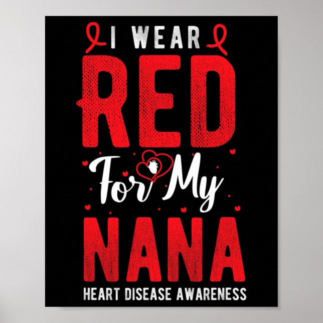Poster Eu Visto Vermelho Para Minha Consciência Da Doença (Frente)