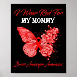 Poster Eu Visto Vermelho Para Minha Mamãe Cérebro Sensibi