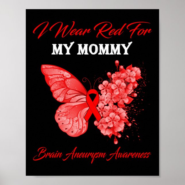 Poster Eu Visto Vermelho Para Minha Mamãe Cérebro Sensibi (Frente)