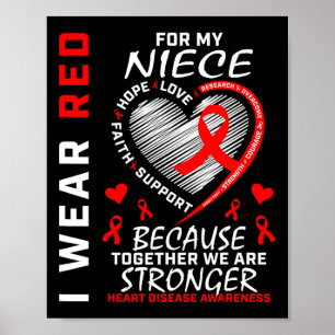 Poster Eu Visto Vermelho Para Minha Sobrevivência Da Doen