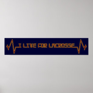Póster Eu vivo para Lacrosse (vermelho)