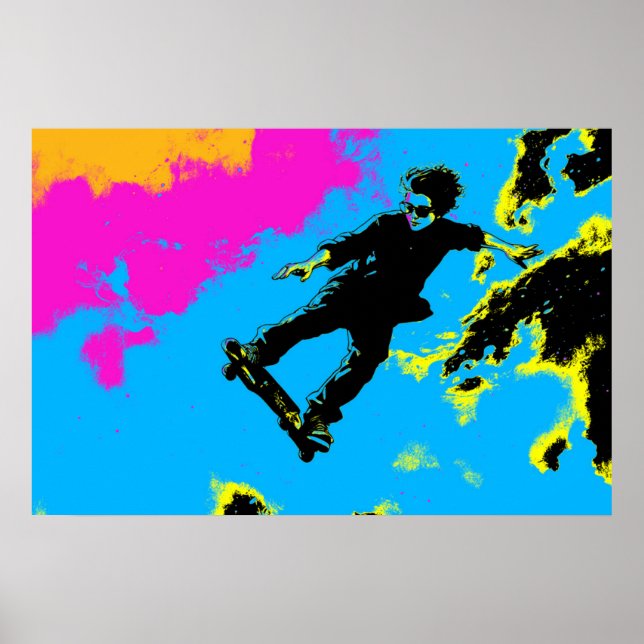 Poster Eu Vivo Para Voar - Skateboarder (Frente)