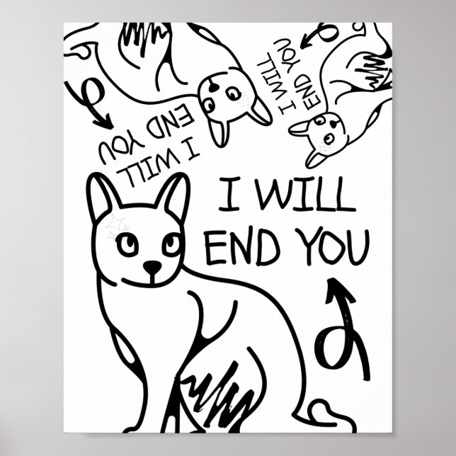 Poster Eu vou acabar com você, Gamer Mínimo Engraçado Gim (Frente)