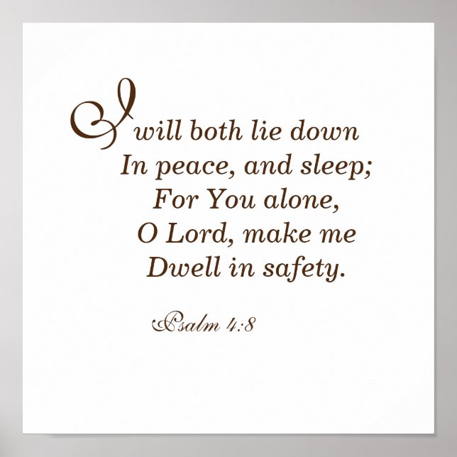 Poster Eu vou me deitar em paz e dormir (Frente)