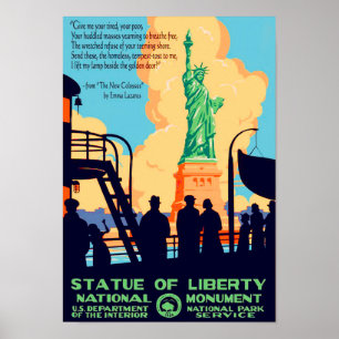 Poster "EUA: 1950er/heute NYC - Freiheitsstatue Reise