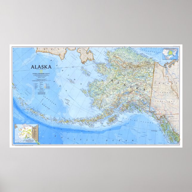 Poster "EUA: 1994/hoje Alaska - MAP detalhado ... (Frente)