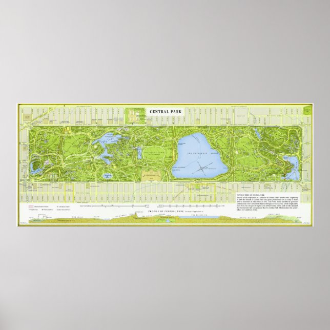 Poster " EUA: 1994/hoje NYC - mapa detalhado do PARK CENT (Frente)