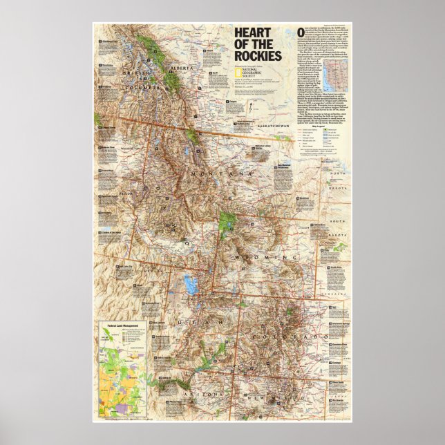 Poster EUA: 1995/1995 - Mapa das Rockies ... (Frente)
