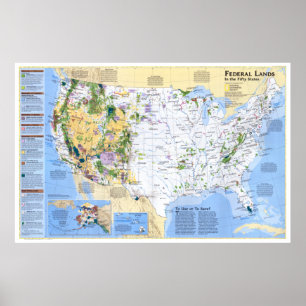 Poster EUA: 1996/1996 - Mapa das terras federais...