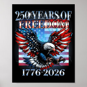 Poster Eua 250 anos 1776-2026 águia americana bandeira do