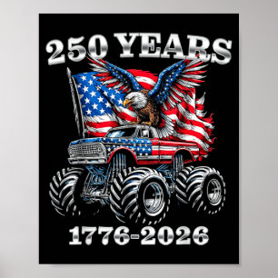 Poster EUA 250 Anos 1776-2026 Caminhão Monstro Águia Meni